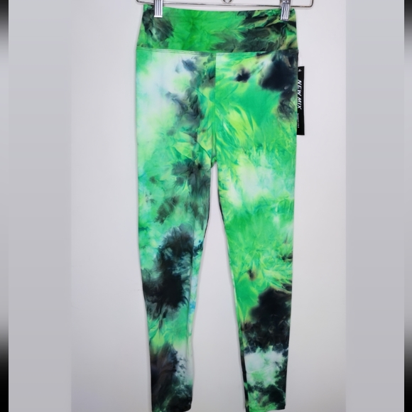 Tie Dye Neon Green & Charcoal Work Out Set M - Picture 2 of 6